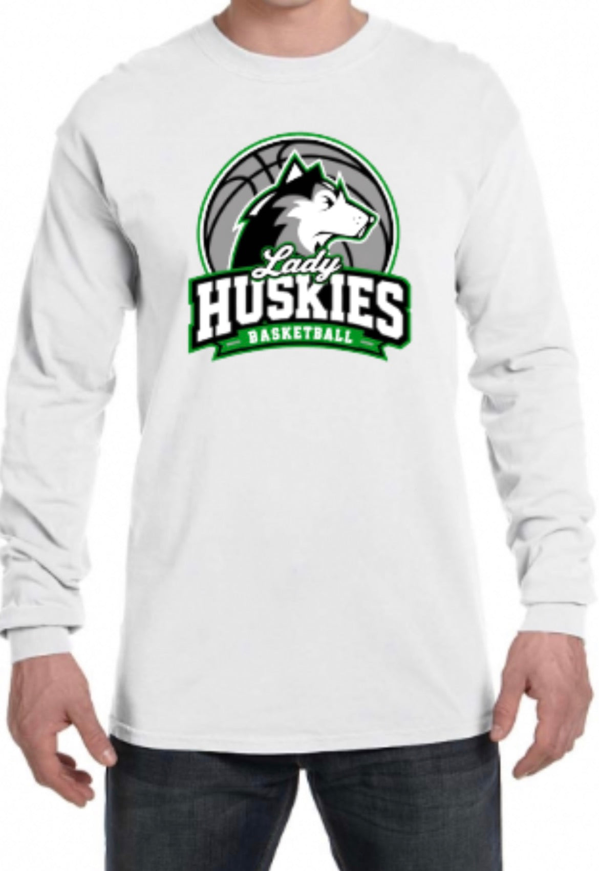Lady Huskies Basketball Comfort Colors Unisex Heavyweight Long-Sleeve T-Shirt