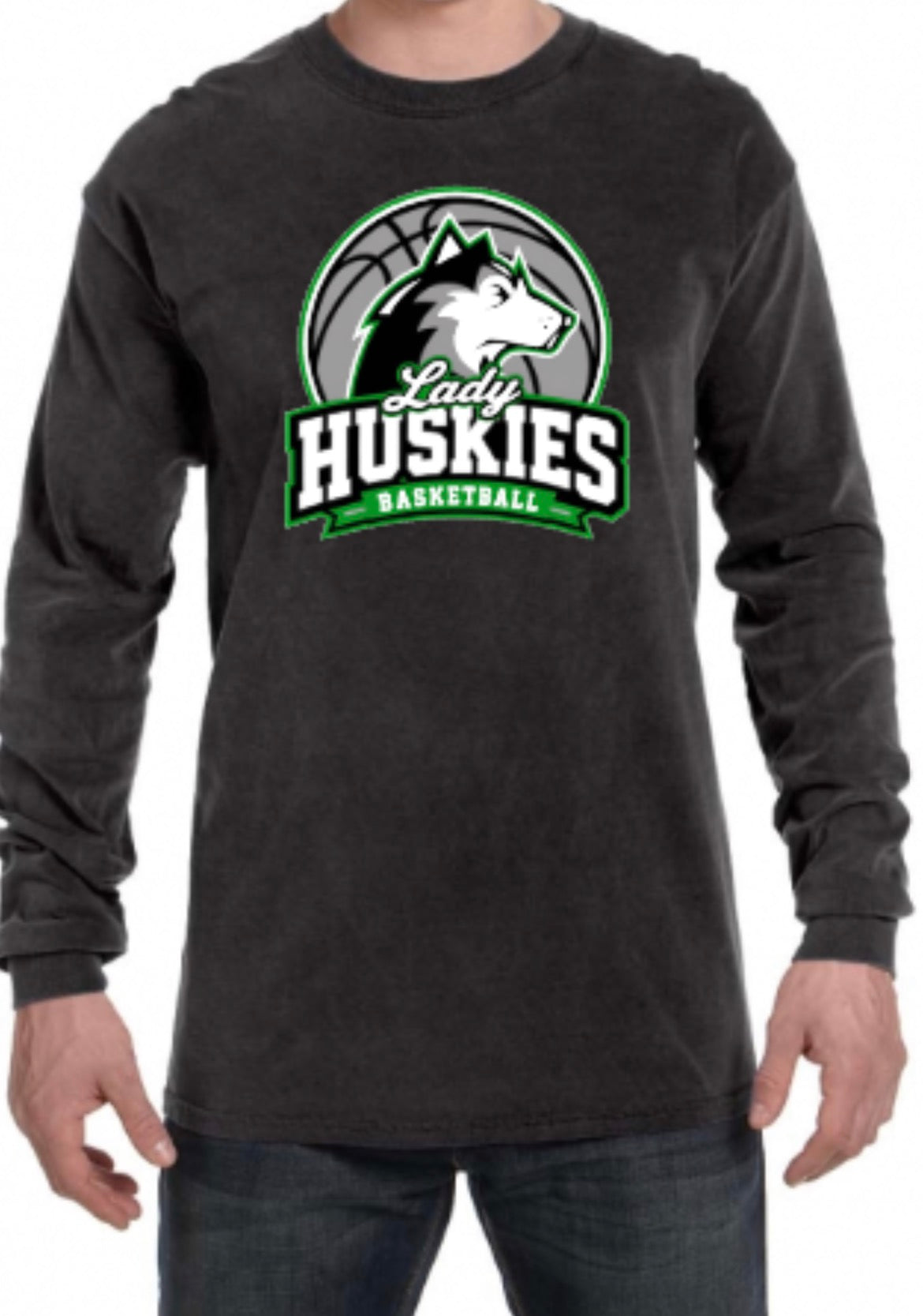 Lady Huskies Basketball Comfort Colors Unisex Heavyweight Long-Sleeve T-Shirt