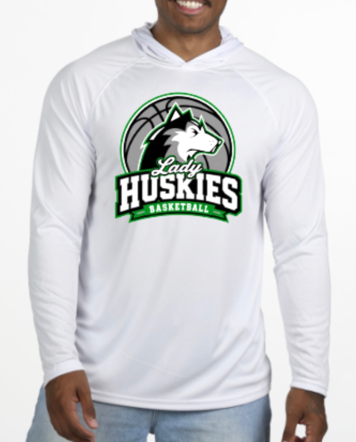 Lady Huskies Basketball Unisex Cooling Long Sleeve Hooded Tee