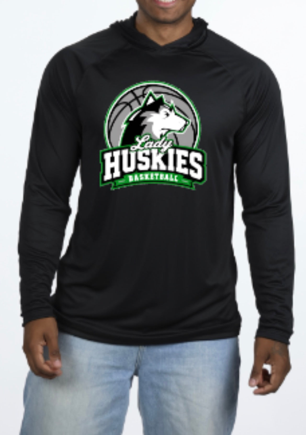 Lady Huskies Basketball Unisex Cooling Long Sleeve Hooded Tee