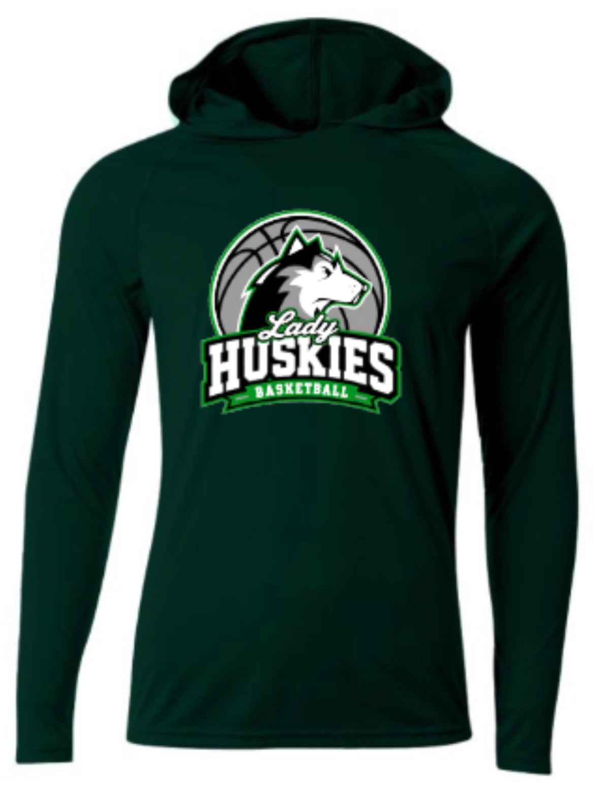 Lady Huskies Basketball Unisex Cooling Long Sleeve Hooded Tee
