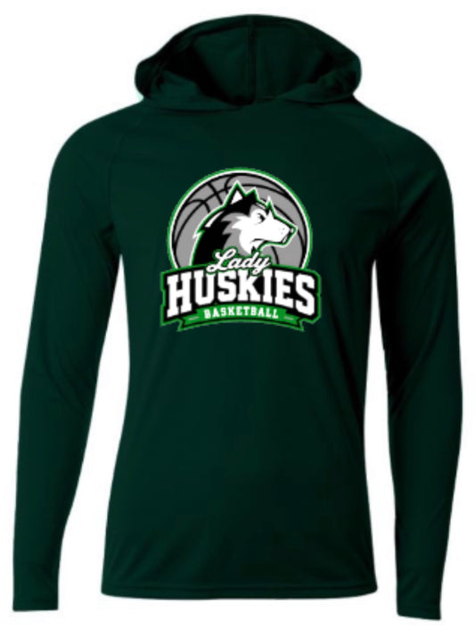 Lady Huskies Basketball Unisex Cooling Long Sleeve Hooded Tee