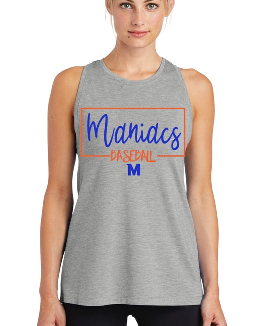 MANIACS BASEBALL Square Tri-Blend Racerback Tank