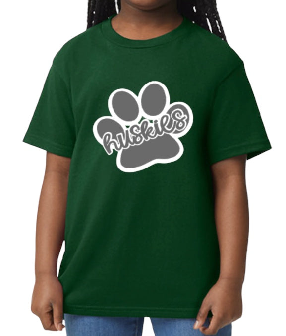 Huskies Paw Cotton Blend Tee-Youth