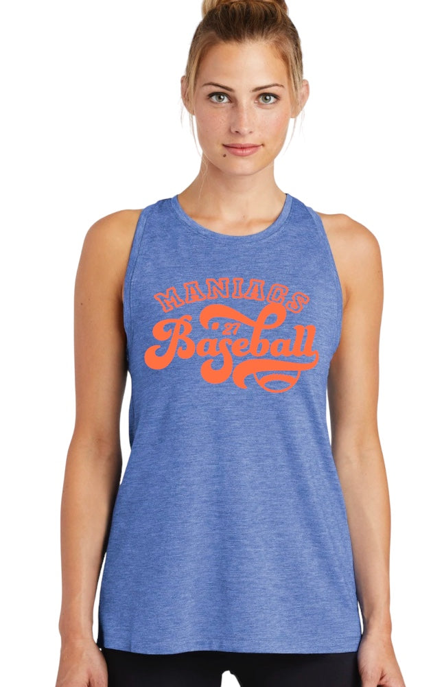 MANIACS Baseball Script Tri-Blend Racerback Tank