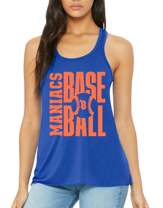 MANIACS BASEBALL Flowy Racerback  Tank