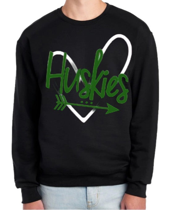 HUSKIES Heart Crewneck Sweatshirt