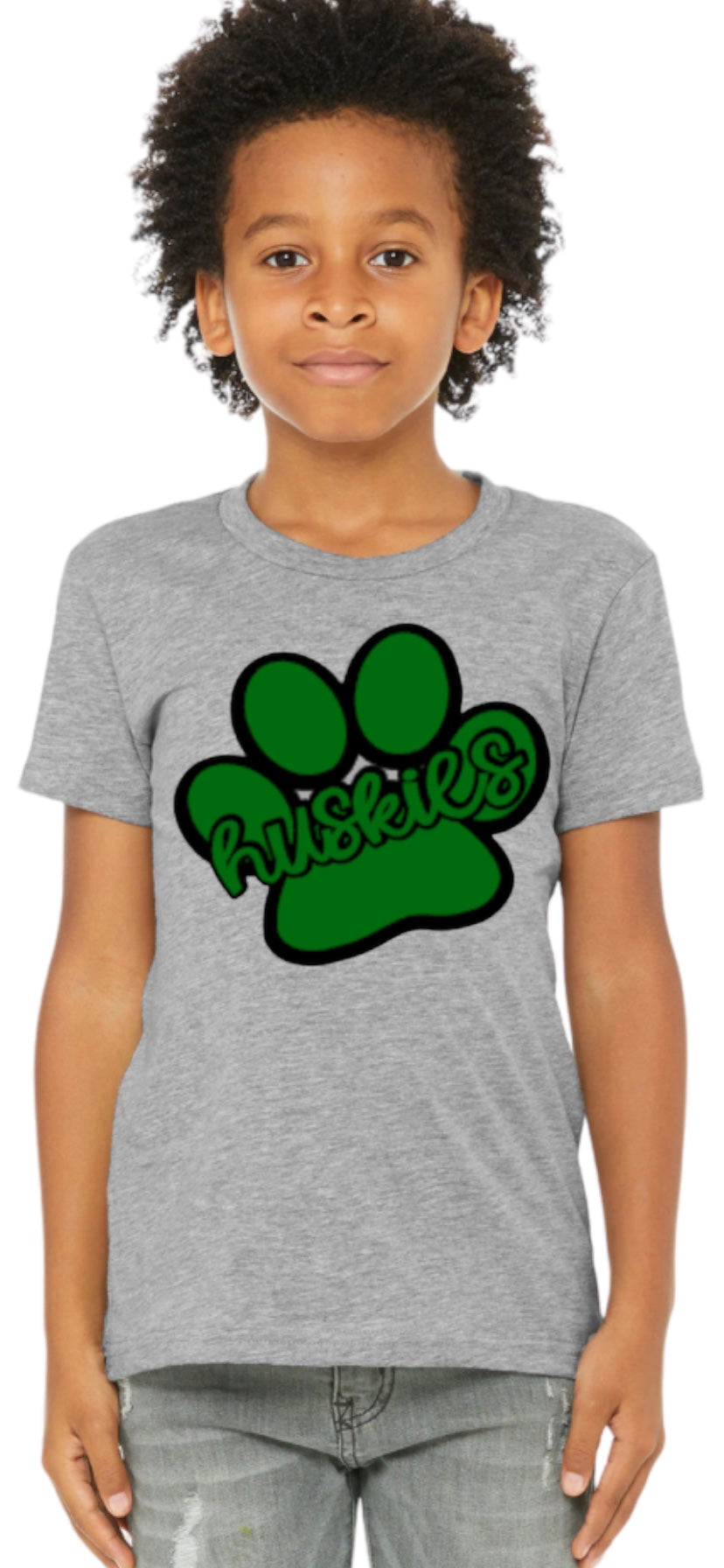 Huskies Paw Cotton Blend Tee-Youth