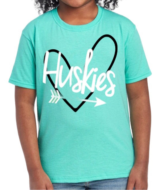 HUSKIES Heart Cotton Blend Tee-Youth