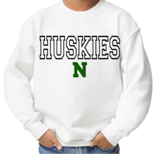 HUSKIES Letterman Crewneck Sweatshirt-Youth