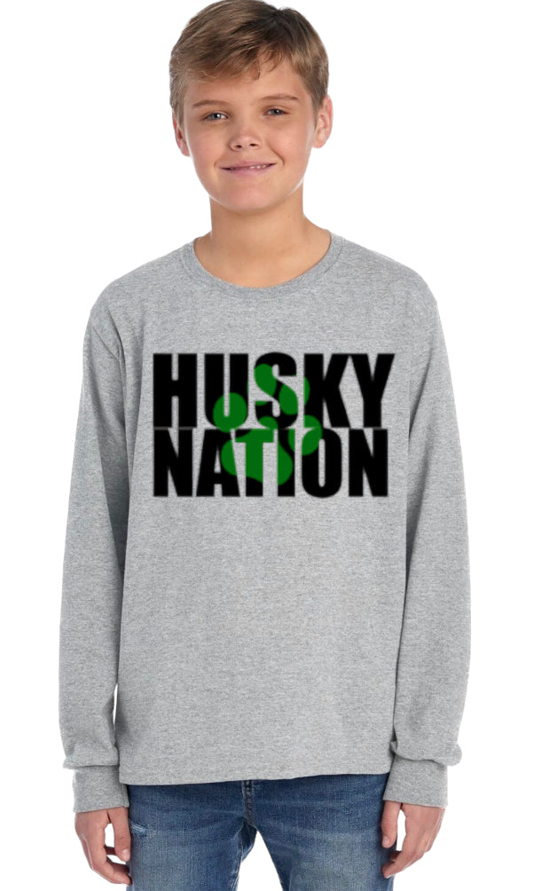 HUSKY NATION Long Sleeve Tee-Youth