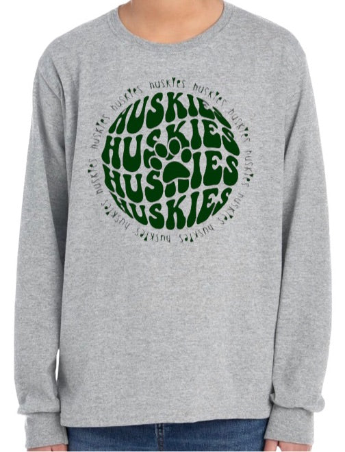 HUSKIES Orb Long Sleeve Tee-Youth