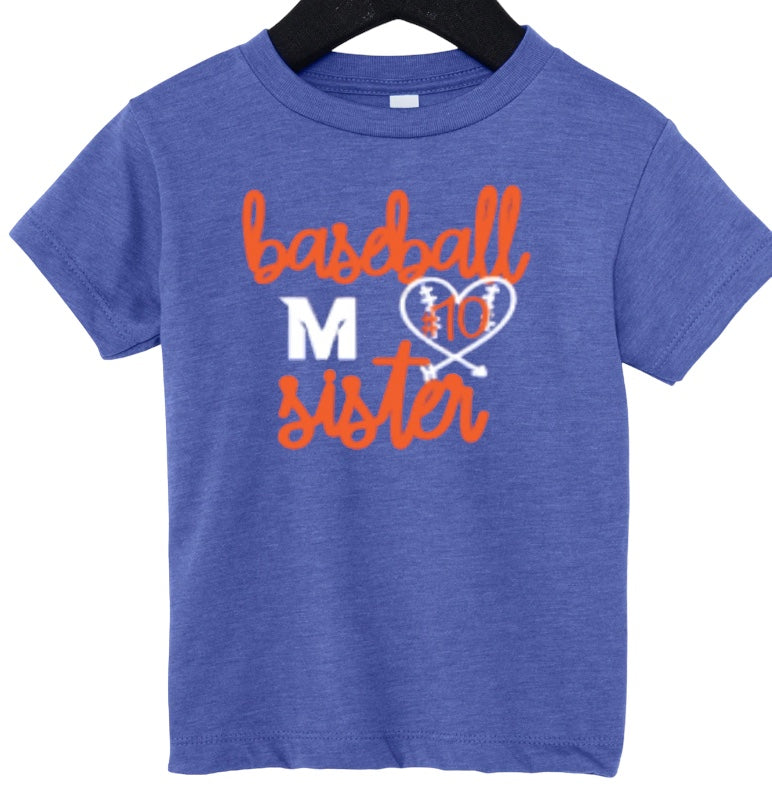 BASEBALL SISTER Cotton Blend Tee-Toddler