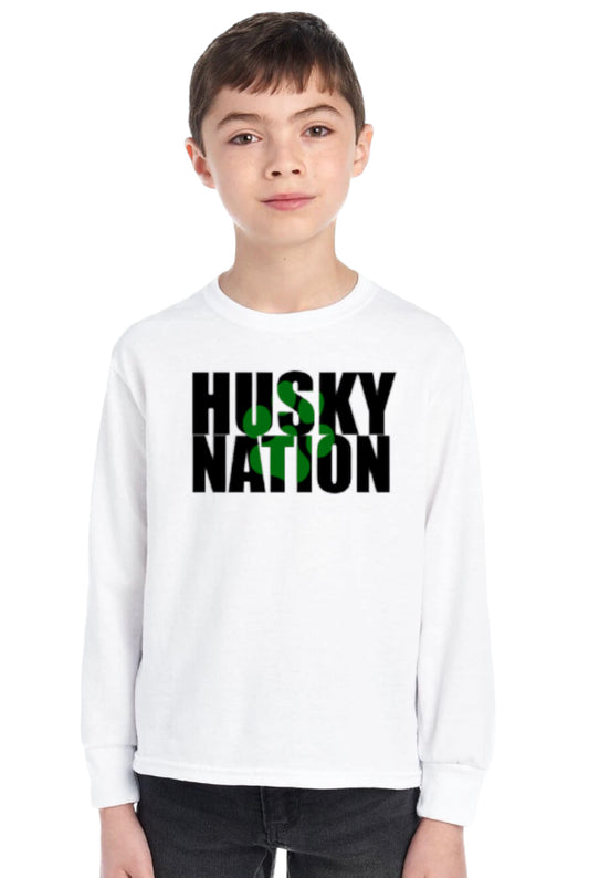 HUSKY NATION Long Sleeve Tee-Youth