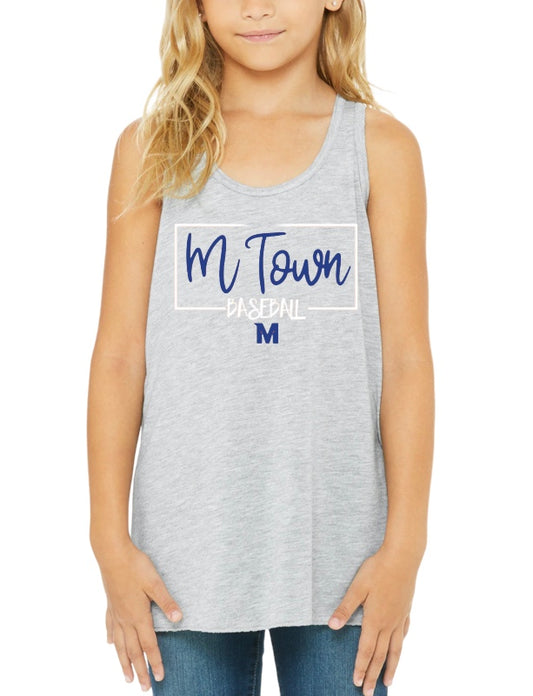 MTOWN BASEBALL Square Flowy Racerback Tank-YOUTH