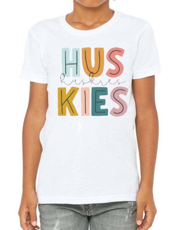 Pastel HUSKIES Cotton Blend Tee-Youth