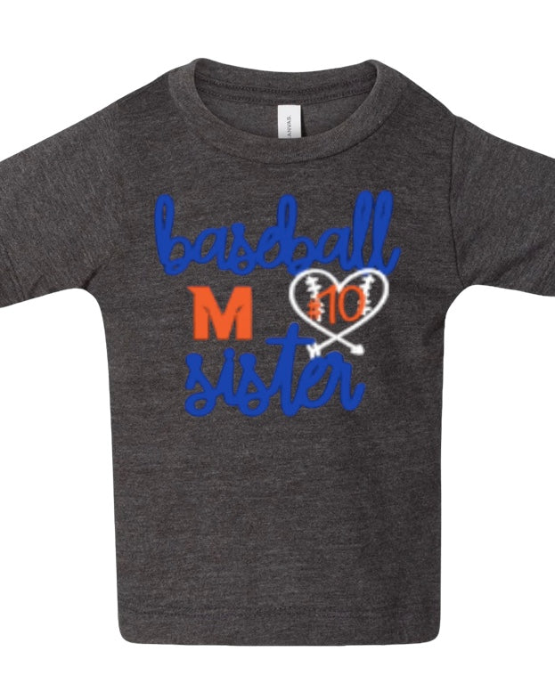 BASEBALL SISTER Cotton Blend Tee-Infant