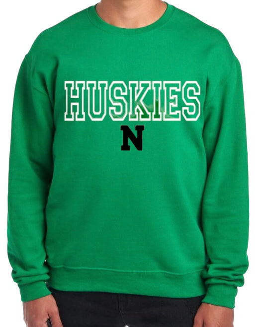 HUSKIES Letterman Crewneck Sweatshirt