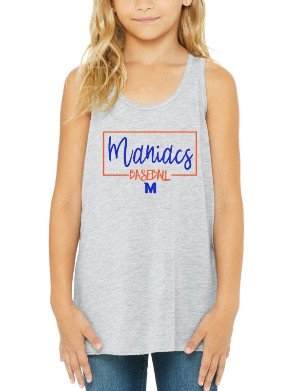 MANIACS BASEBALL Square Flowy Racerback Tank-YOUTH