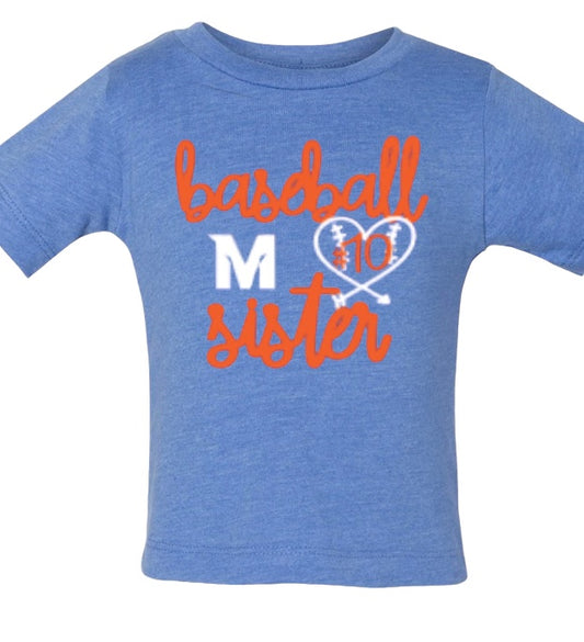 BASEBALL SISTER Cotton Blend Tee-Infant