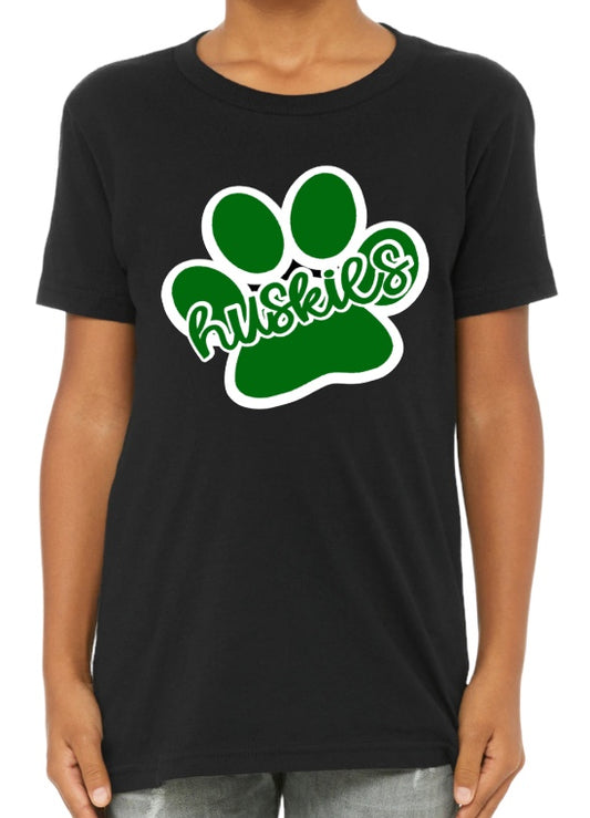 Huskies Paw Cotton Blend Tee-Youth