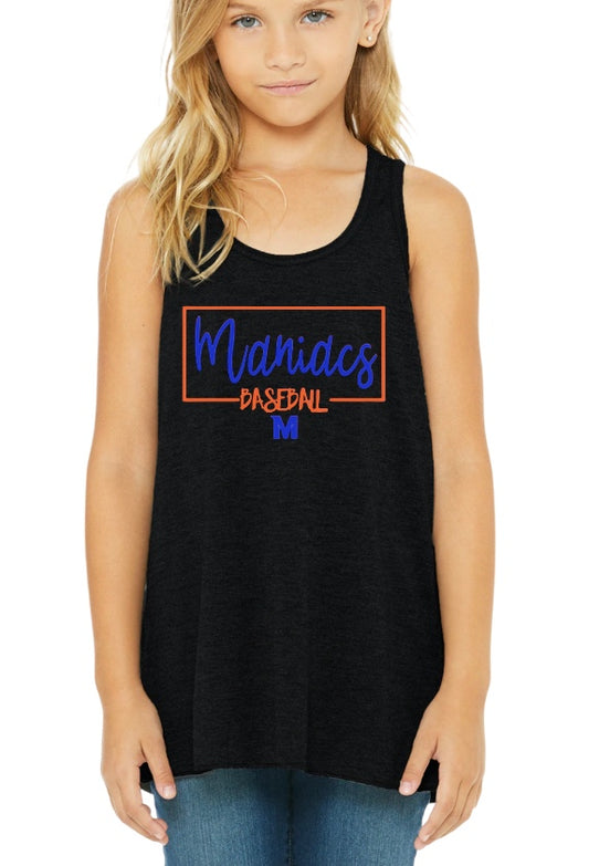 MANIACS BASEBALL Square Flowy Racerback Tank-YOUTH