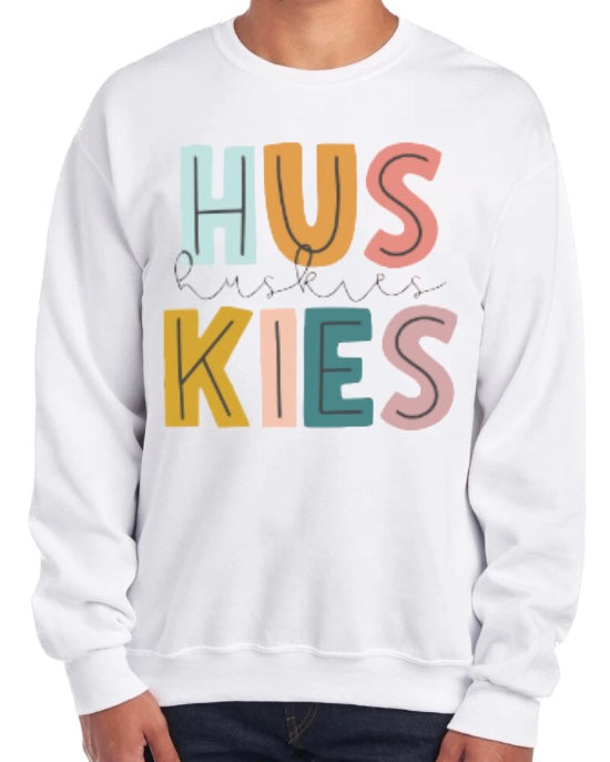 Pastel HUSKIES Crewneck Sweatshirt