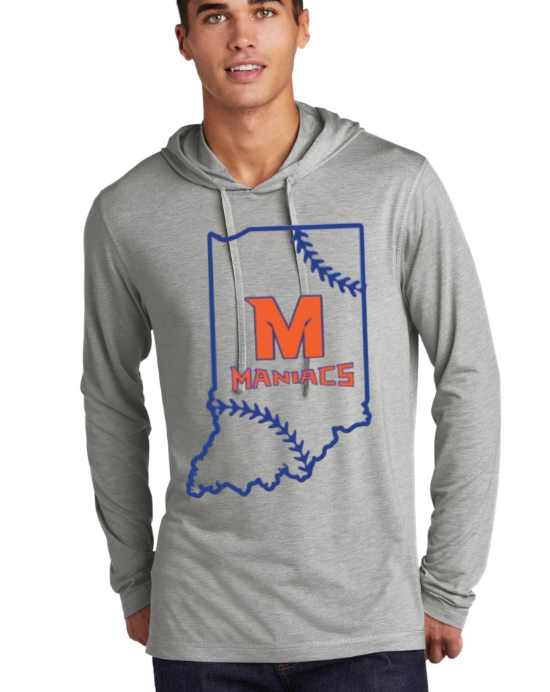 INDIANA MANIACS Tri-Blend Wicking Long Sleeve Hoodie