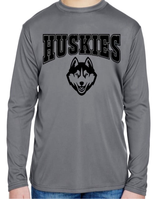 HUSKIES Logo Long Sleeve Performance Tee-Youth