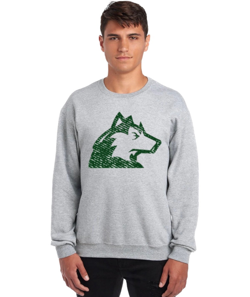 Husky Head Distressed Crewneck Sweatshirt