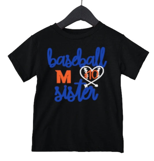 BASEBALL SISTER Cotton Blend Tee-Toddler