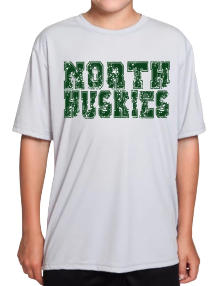 Distressed Varsity HUSKIES Performance Tee-Youth