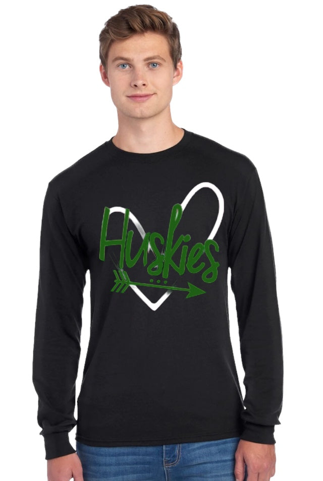 HUSKIES Heart Long Sleeve Tee