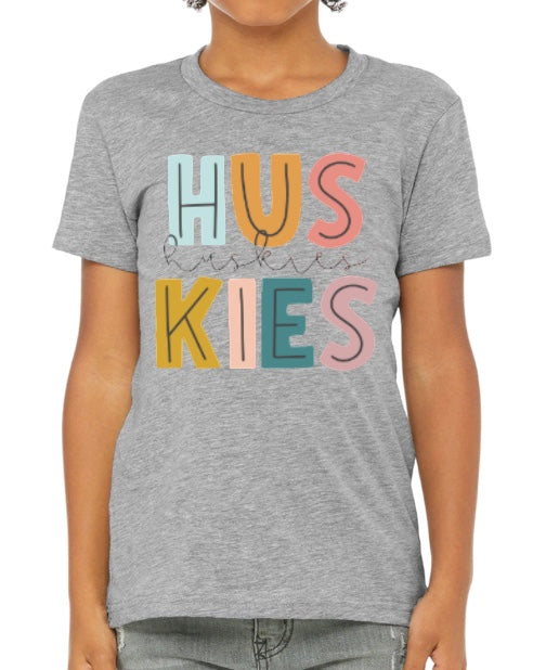 Pastel HUSKIES Cotton Blend Tee-Youth