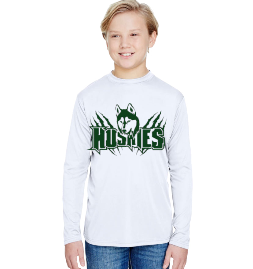 HUSKIES Claw Long Sleeve Performance Tee-Youth