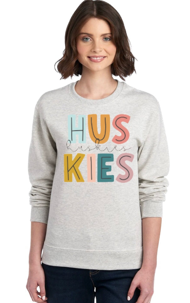 Pastel HUSKIES Crewneck Sweatshirt