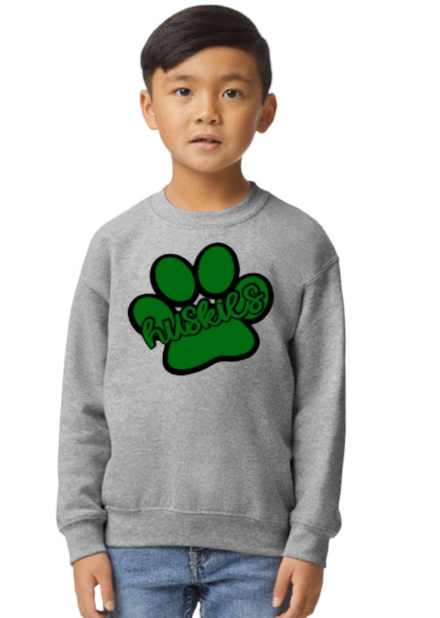 Huskies Paw Crewneck Sweatshirt-Youth