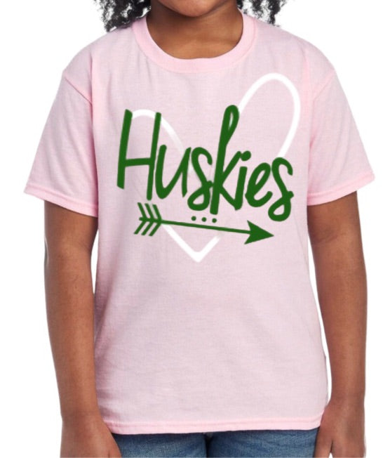 HUSKIES Heart Cotton Blend Tee-Youth