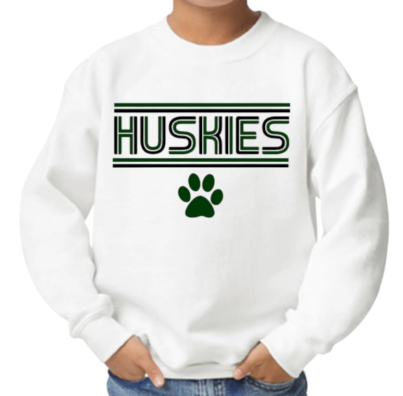 Retro HUSKIES Crewneck Sweatshirt-Youth