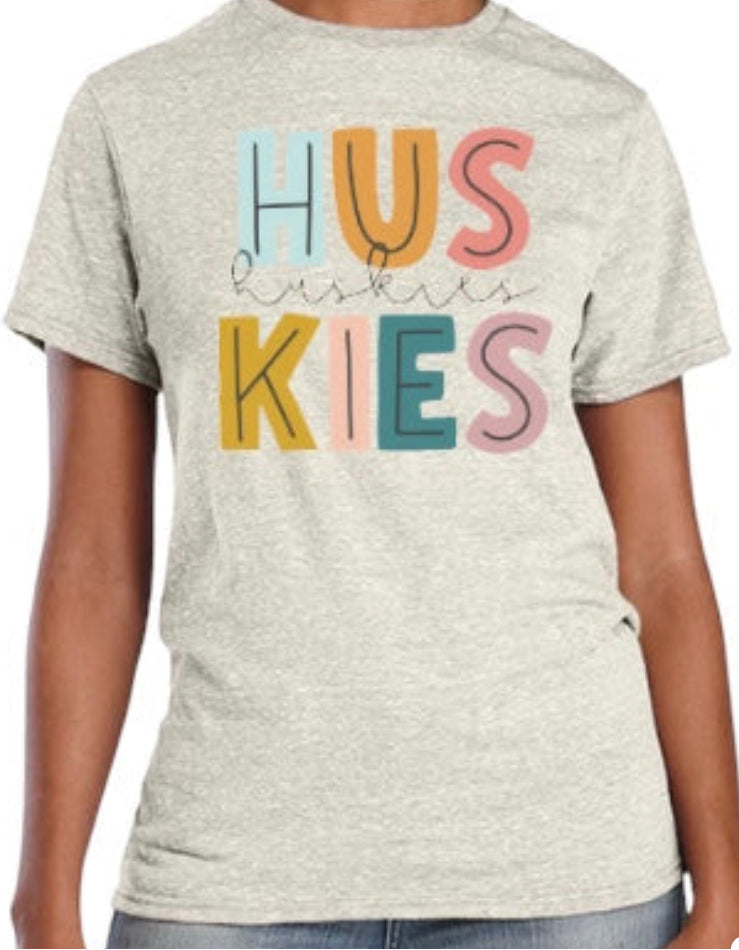 Pastel HUSKIES Cotton Blend Tee