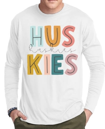 Pastel HUSKIES Long Sleeve Tee