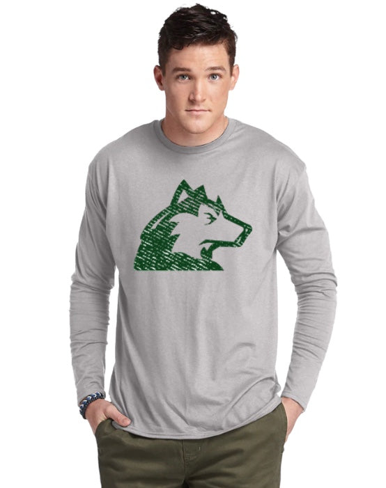 Husky Head Distressed Long Sleeve Tee