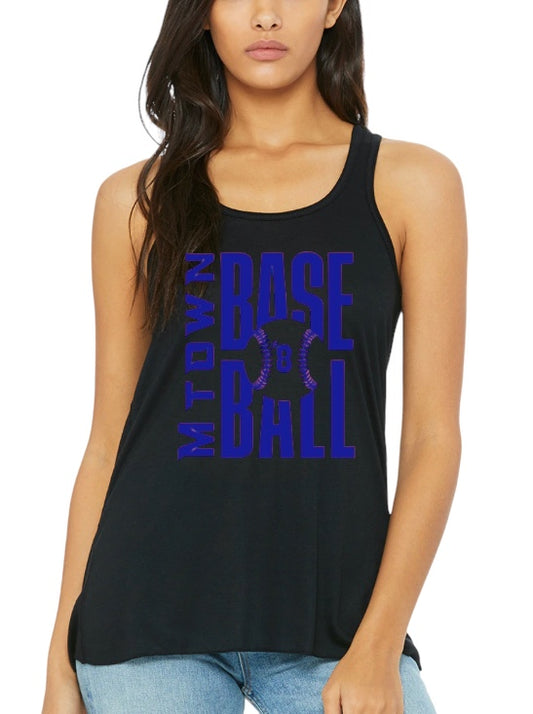 MTOWN BASEBALL Flowy Racerback  Tank