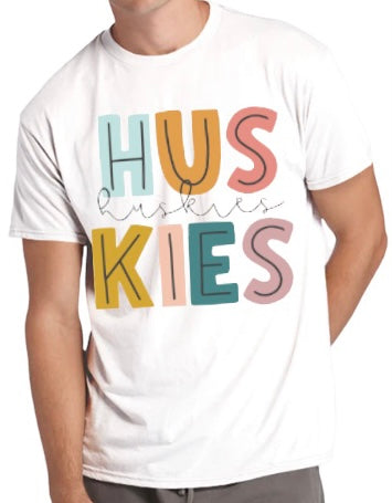 Pastel HUSKIES Cotton Blend Tee