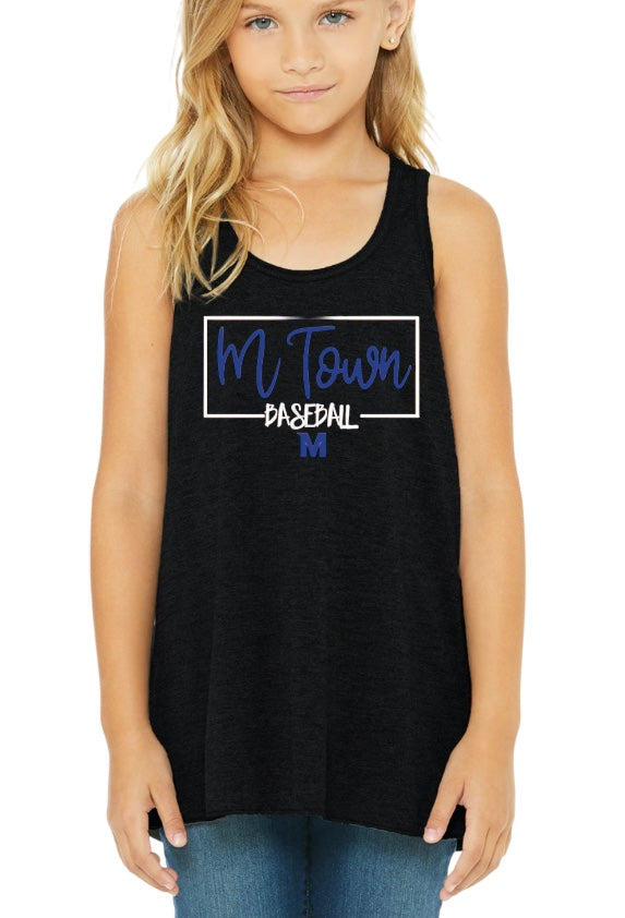 MTOWN BASEBALL Square Flowy Racerback Tank-YOUTH