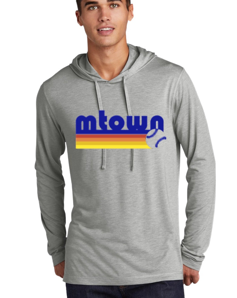 MTOWN RETRO Tri-Blend Wicking Long Sleeve Hoodie