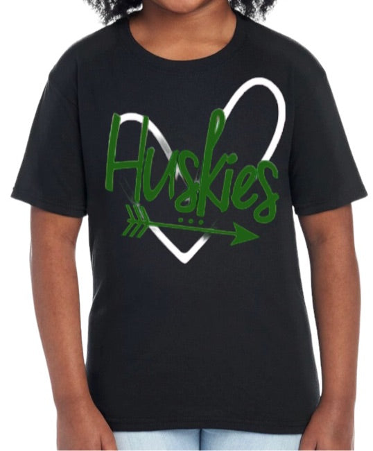 HUSKIES Heart Cotton Blend Tee-Youth