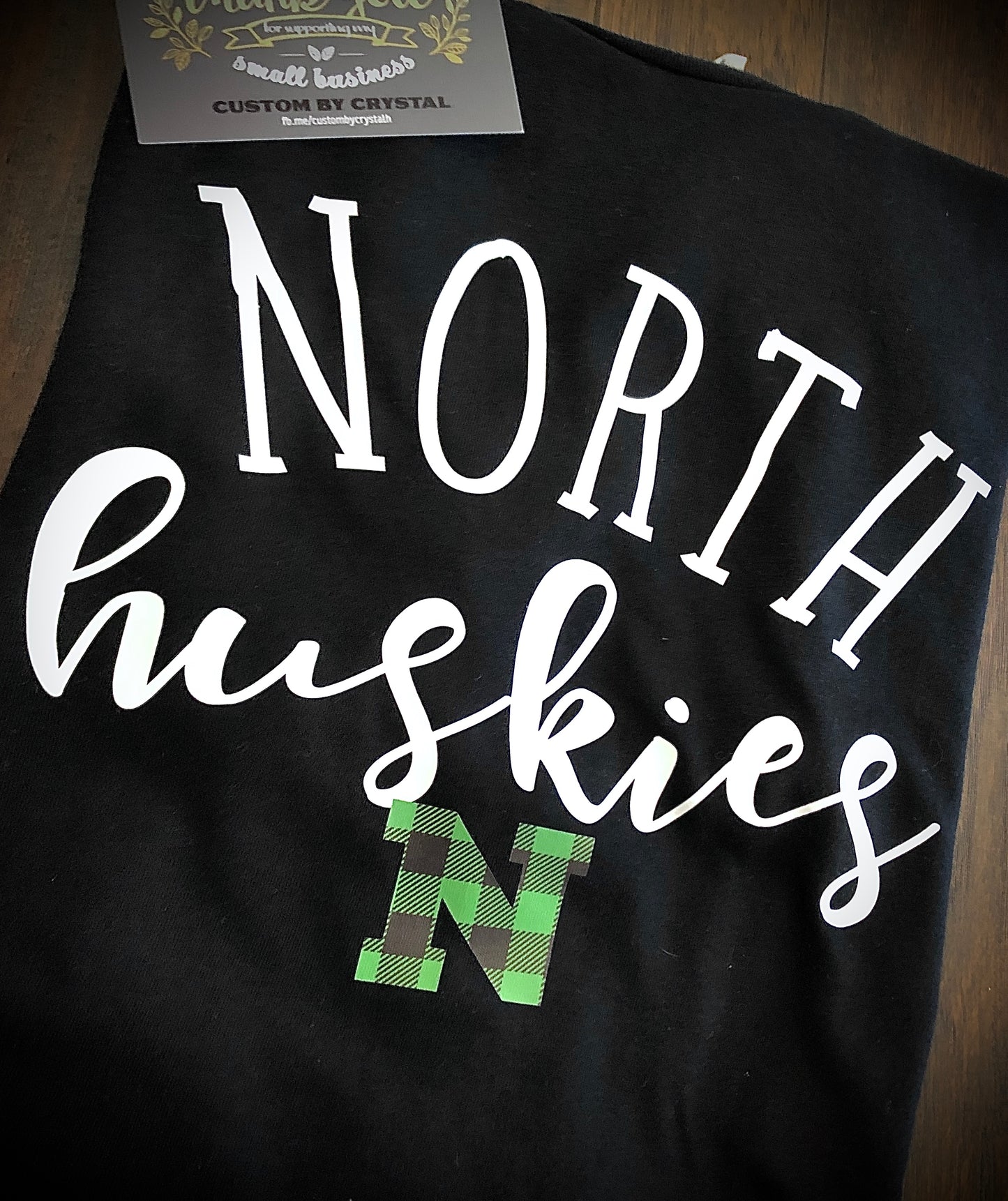 North Huskies Tee-Buffalo Plaid