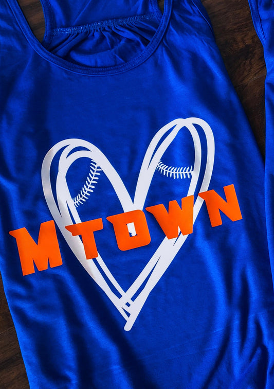 MTown Heart Flowy Racerback Tank