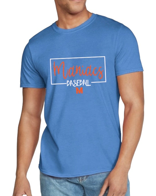 MANIACS BASEBALL Square Cotton Blend Tee